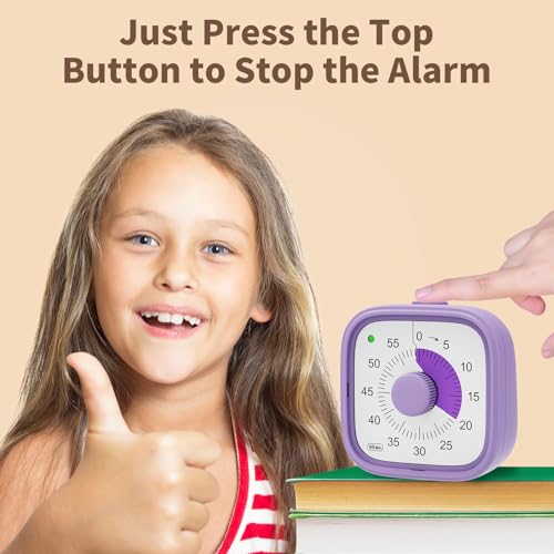 ADHD Timer- ADHD Tools for Kids Adults, Visual Timer for Kids with Autism, Silent Countdown Pomodoro Timer with Adjustable Alarm for Keep More Focused - Image 6