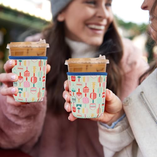 Image of Reusable 3-Pack Iced Coffee Cup Sleeve, Insulated Neoprene, Beverage Holder for Iced Coffee, Durable Drink Sleeve for Cold Beverages, Pickleball Play
