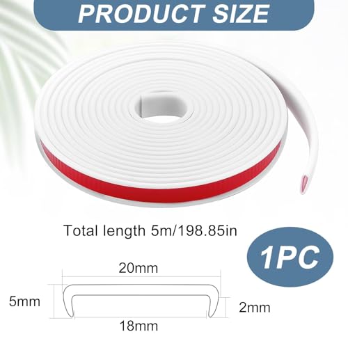 5m*18mm White U Shape Furniture Edge Banding Self Adhesive Flexible Veneer Edging Tape Protector Trim for Cabinet Cupboard Shelf Table Chairs MDF - Image 2