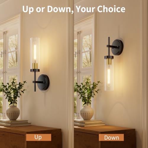 Image of BUTHY Modern Bathroom Sconces Set of 2, Hardwired Vanity Light Fixtures