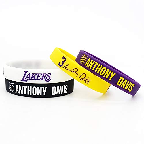 Baloncesto de la NBA Anthony Davis Retrato Pulsera número 23 DE Silicona Deporte Inspirador Palabra Pulsera 4 Piezas Cover