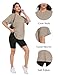 HOPLYNN 3 Pack Womens Oversized T Shirts Loose Fit Crew Neck Summer Short Sleeve Plus Size Tops 2026 Fashion Workout Tees 1 Black 1 Khaki 1 White XX-Large