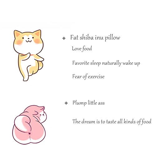 Shiba Inu Dog Plush Pillow, Cute Corgi Akita Stuffed Animals Doll Toy Gifts For Valentine's Gift, Christmas,Sofa Chair, Brown Round Eye, 22.8" #TOP5