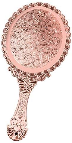 Miniatura 5 de Yangshine Espejo de mano con asa, espejos de mano de viaje compactos de maquillaje, mini espejo vintage de maquillaje, espejo ovalado para monedero,