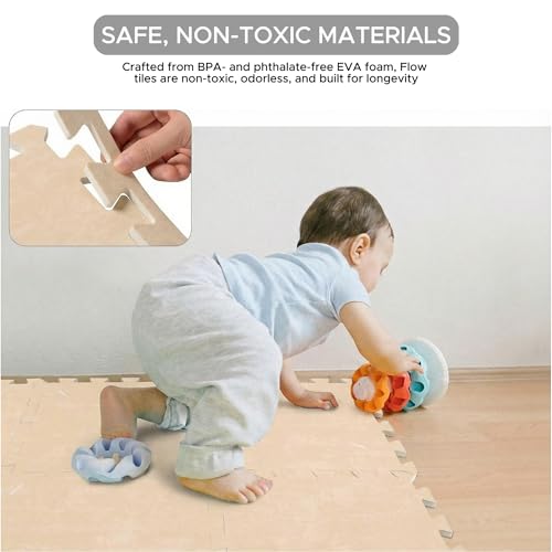 Element Fitness Puzzle Mat Foam Floor Tiles for Home Gym and Baby Play Mat – 0.5” Thick EVA Foam Interlocking Gym Mats, Exercise Mat Flooring for Workout - Cream Confetti by Fitness Factory - Image 5