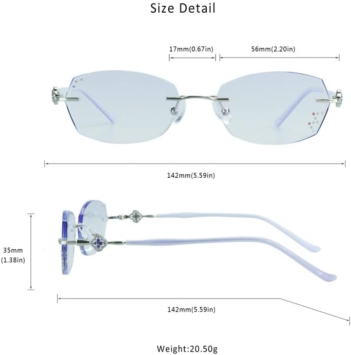 Miniatura 4 de LifeArt Lentes de bloqueo de luz azul, anteojos de lectura para computadora, anti rayos azules, reducen la fatiga ocular, marco sin montura tintada