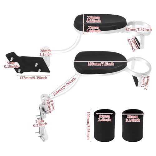 Reposabrazos ajustable negro para pasajero de Goldwing GL1800 7