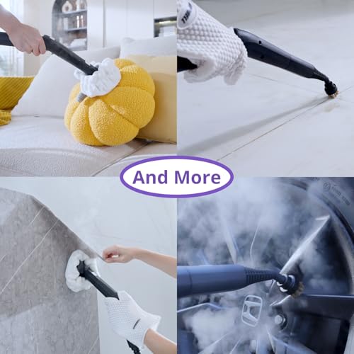 Image of awasky Steam Cleaner: 1650W, Fast 50-Sec Heat-Up-21-Piece Kit Refill Anytime-No Cooling-Detachable Hose Steamer Mop for Home Use Car Bed Furniture Bathroom Tile Grout Floor Cleaning And More White