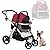 HPZ Pet Rover Prime 3-in-1 Luxury Dog/Cat/Pet Stroller (Travel Carrier +Car Seat +Stroller) w/Detach Carrier/Pump-Free Rubber Tires/Aluminum Frame/Reversible Handle for Medium & Small Pets (Ruby Red)
