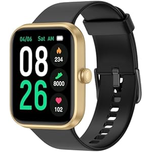 EURANS Smart Watch 45mm, AMOLED Fitness Watch with Heart Rate/Sleep Monitor Steps Calories Counter, IP68 Waterproof Activity Tracker Compatible with Android iOS