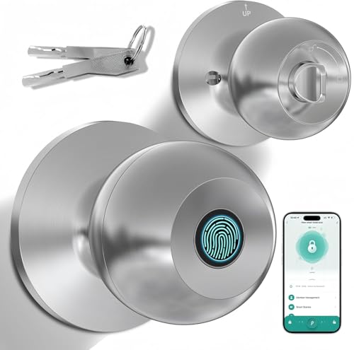 Usteetic Fingerprint Door Knob Lock with App Control & Key,