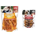 Pur Luv Jerky and Kabob Bundle, Dog Jerky Treats, 16oz + Chicken and Duck K9 Kabob Treats, 12oz, Easily Digestible, Long-Lasting, High Protein Dog Treats, Satisfies Dog's Urge to Chew
