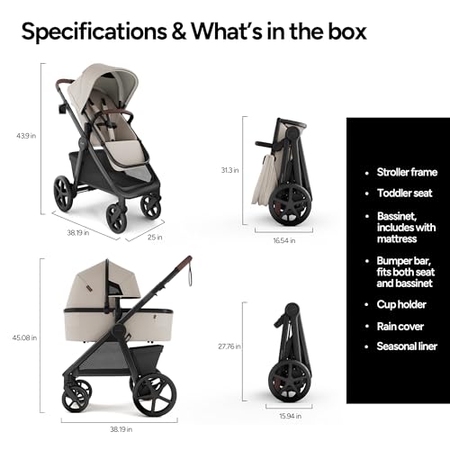 Image of Mompush Ultimate 3 Full-Size Stroller with Bassinet, Newborn to Toddler