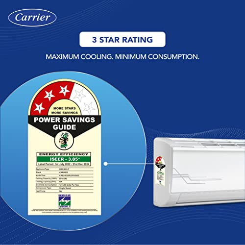 Image of Carrier 2 Ton 3 Star Fixed Speed Split AC (Copper,Auto Cleanser, Economic Sleep Mode, High Density Filter for Dust Filtration, ESTER Ex -CAS24ES3R32F0,White), Free 1 Year Extended warranty