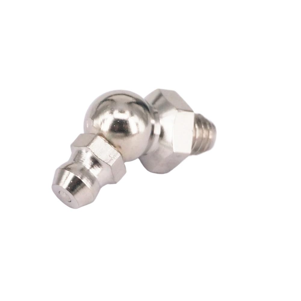 Tdxswtfh Men's 45 Degree M5 M6 M8 M10 M12 M14 M16 1 8" Bspp 1 4" Bspp 45 90 Degree Stainless Steel Grease Zerk Nipple Fitting Fit For Grease Gun(,M8x1)