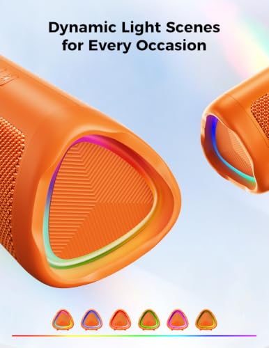 Image of Bluetooth Speaker, 20W HD Sound, Portable Wireless, IPX5 Waterproof, Up to 24H Playtime, TWS Pairing, for Home /Party /Outdoor /Camping /Beach Essentials, Electronic Gadgets, Birthday Gift (Orange)