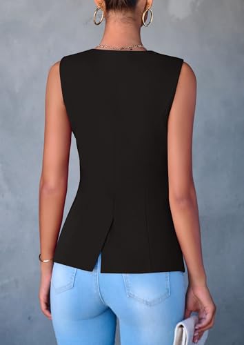 PRETTYGARDEN Women's Summer Suit Vest Tops 2025 Dressy Business Casual Sleeveless Button Down Trendy Fashion Blazer Waistcoat2