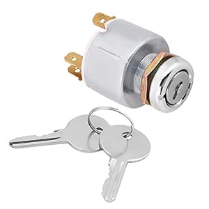 12V Ignition Key Starter Switch with 3Position 5 Terminal Wire 2 Keys Suitable for Cars, Motorcycles, Boats