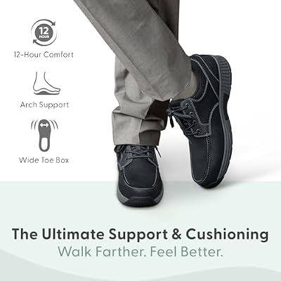Orthofeet Men's Orthopedic Leo Leather Casual Shoe with Arch Support