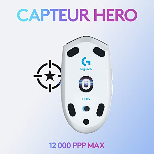 Logitech G305 Souris Gamer sans Fil, Capteur Gaming HERO, 12000 PPP, Ultra-Léger, 6 Boutons Programmables + Casque Gaming sans fil LIGHTSPEED G733 de Logitech avec Bandeau de Suspension, LIGHTSYNC RVB