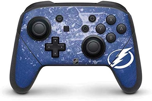 Skinit Decal Gaming Skin Compatible with Nintendo Switch Pro Controller - Officially Licensed NHL Tampa Bay Lightning Jersey Design