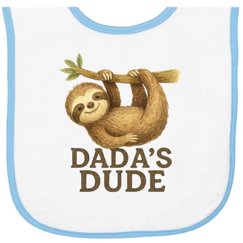 inktastic Dada's Dude Sloth Illustration Baby Gift Baby Terry Cloth Bib
