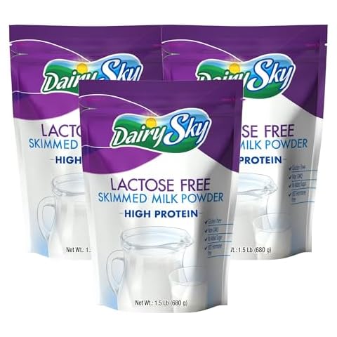DairySky Tri-Pack: Lactose-Free Milk Powder 24oz - Skim Powdered Milk | Non-GMO, Fat-Free for Baking & Coffee | Kosher, Rich in Protein & Calcium | Perfect Liquid Milk Substitute | RBST Hormone-Free Cover