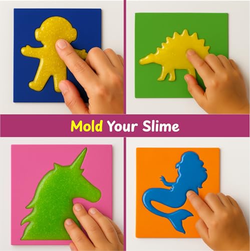 Image of Junior Slime Kit for Kids, 15+ Activities with Instruction Manual, Glitter, Confetti & 4 Moulds, Slime Making Kit for 4+ Years Boys & Girls