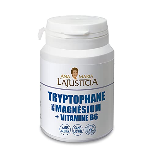 Ana Maria Lajusticia - Tryptophane enrichi en magnésium + vitamine B6 - 60 comprimés. Diminue l’anxiété et la fatigue tout en régulant l’horloge interne. Boîte pour 30 jours de traitement Cover