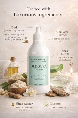Image of EXTRAORDINARY Oud Aura Body Wash 300Ml | Refreshing Body Cleanser for Daily Use | Suitable for Soft & Fresh Skin