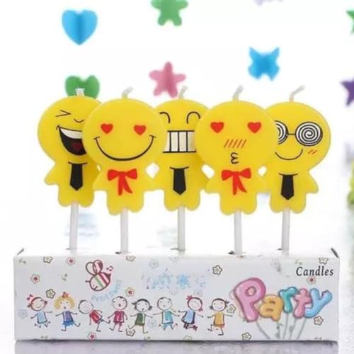 Image of Wanna Party Wax Smiley's Candles (Yellow, Pack of 5)