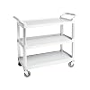 Amazon Basics 3-Tier Rolling Utility Cart with Wheels, Commercial Grade, Storage Cart with 400 lbs Loading Capacity, Portable Mobile Shelving, Gray
