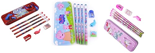 NEO9 Pencil Box Set | Stylish Geometry Box for Boys & Girls | Kids Geometry Pencil Box Set for Kids 3+ Years. (Pack of 3 (Unicorn,Peppa Pig & Spider-Man)) (B0CPM3LCXR) Amazon Price History, Amazon Price Tracker