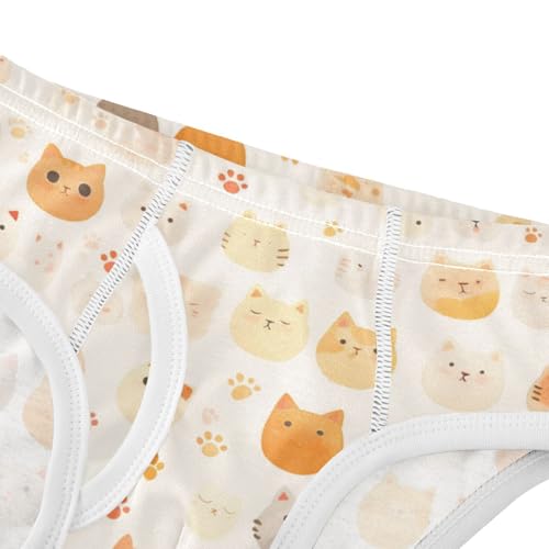 KLL Cats with Cute cute Paw Little Boys Comfort Athletic Underwear Breathable Undies4