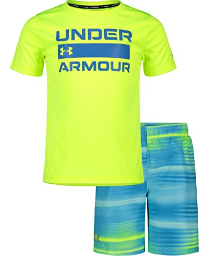 Under Armour Boys' UA Volley Set, HI-VIS Yellow Stripe SP22, 5