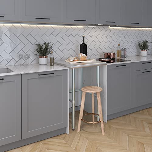 Amgood Stainless Steel Work Table Open Base | Nsf Kitchen Island Food Prep | Laundry Garage Utility Bench (24" Long X 24" Deep) #TOP5