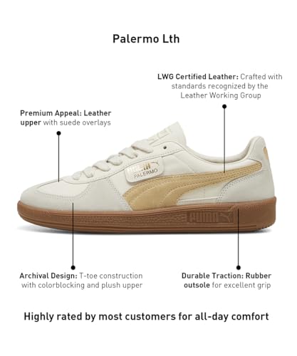 Image of PUMA Unisex-Adult Palermo Lth Alpine Snow-Desert Dust-Gum Sneaker - 13 UK (39646413)