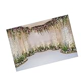 Toile de fond pour photographie - tissu doux, facile à nettoyer à l'eau, fond de fleur de mariage