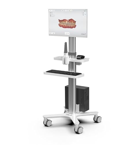 YNIYUJKL Dental Workstation With Oral Scanning Bracket And Monitor Mount, Mobile Medical Trolley Cart For Clinics, Laboratories, And Salons