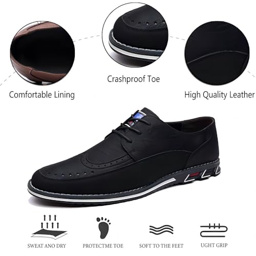 Men's Casual Oxford Business Fashion Leather Shoes Walking Comfortable Classic Adjustable Shoes2