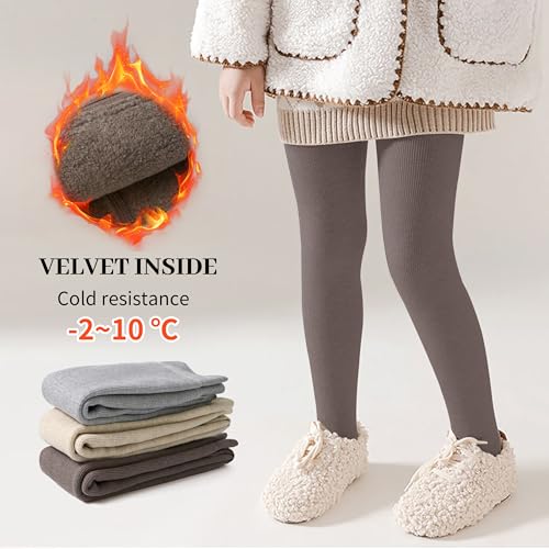 LOLANTA Winter Tights for Girls Stockings Warm Fleece Lined Footed Leggings High Waist Pantyhose2