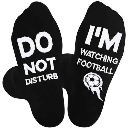 QXRXN Do Not Disturb Im Watching Football Socks Funny and Unusual Gifts for Men Birthday Present Teenage Boys Boyfriend and Husband, Funny Socks Novelty Christmas Gifts Fathers Day Dad Gift UK 9-12