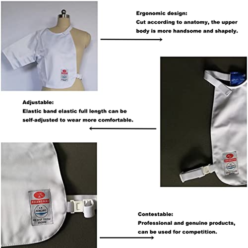 Shehello Fencing Uniform Vest White Cfa Certification 350N Fencing Equipment Protective Suit For Foil/Epee/Sabre, Fencing Protective Gear #TOP3
