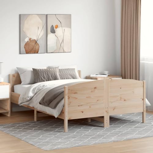 Genérico Estructura de Cama sin colchón Madera de Pino Maciza 120x200 cm, Camas y somieres Marrón,3216176