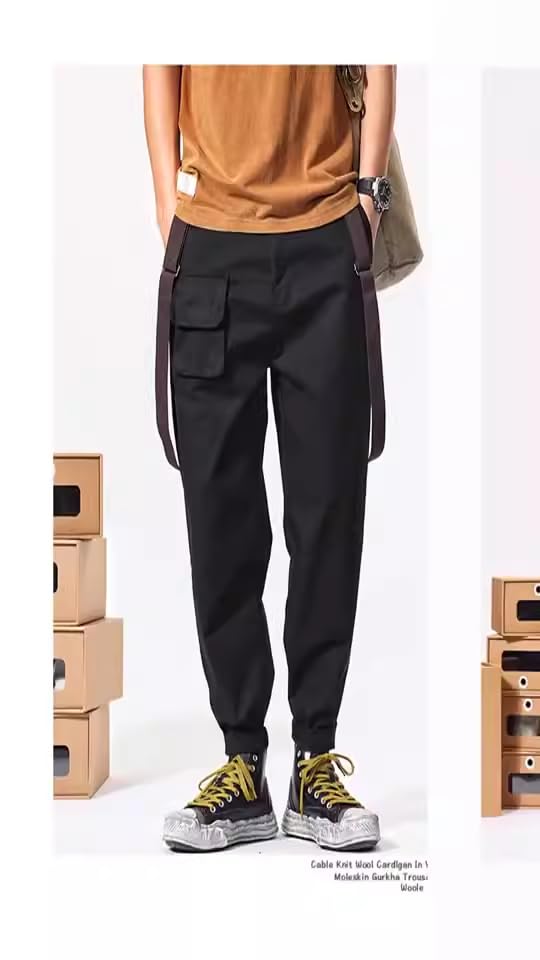 Men's Korean Work Suspenders Sports Pants2