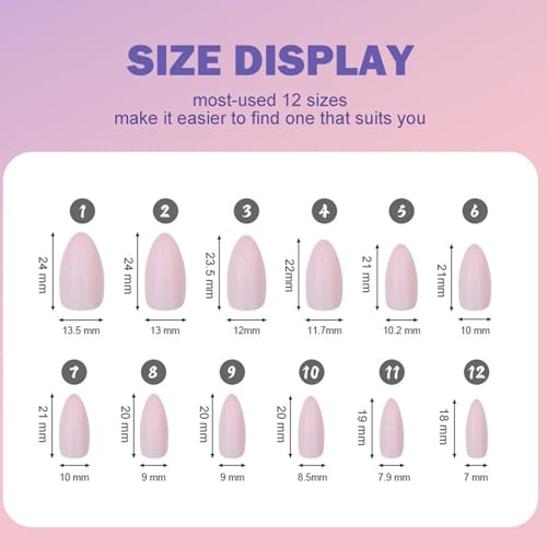 Image of 24 Colors Press on Nails Solid Color Fake Nails Short Almond False Nails Pure Color Glue on Nails Reusable Artificial Acrylic Nail Full Cover Glossy Stick on Nails for Women Manicure 576Pcs