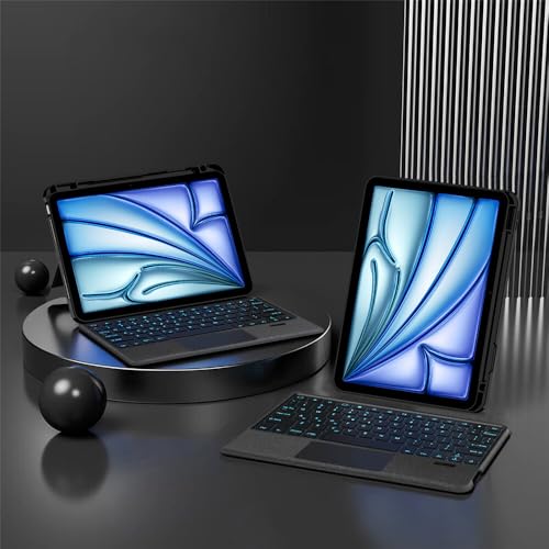 Clavier Bluetooth iPad Pro 11 M5 rétroéclairé avec étui cuir et souris - 4