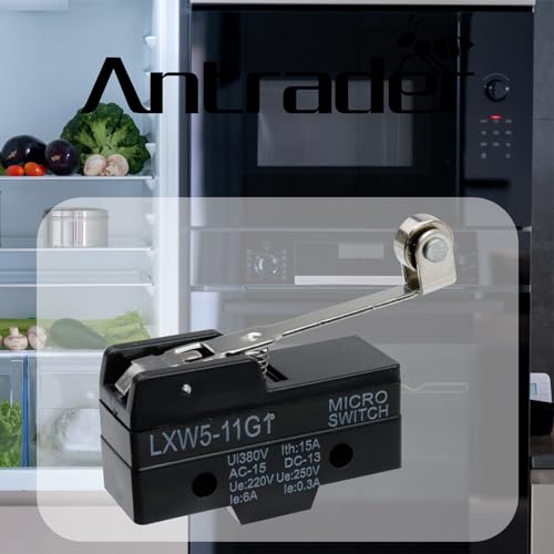 Antrader 6Pcs Lxw5-11G1 Ac 380V Dc 220V 10A Momentary Spdt Limit Switch Snap Action Roller Lever Type thumb #2