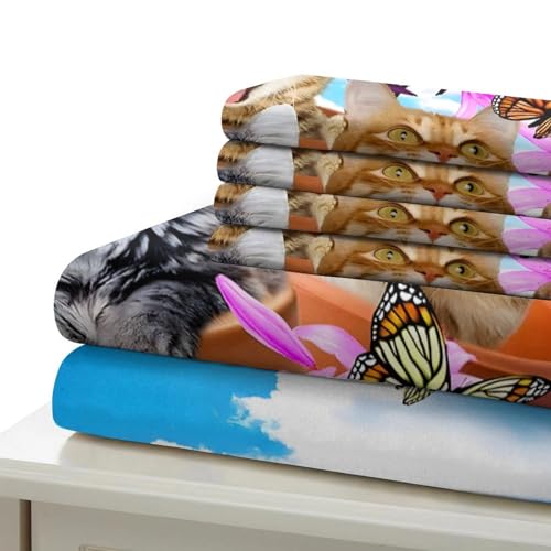 Parure de lit fermeture éclair ultra douce housse couette chat - 7