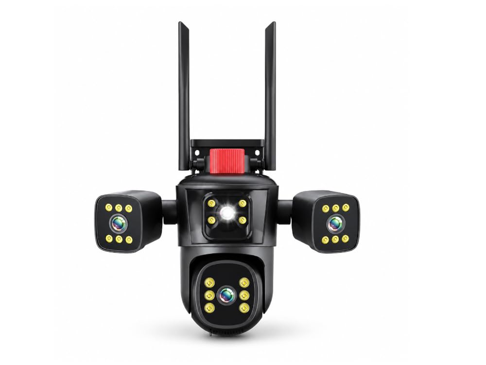 TELECAMERA WI-FI PTZ 4 LENTI 16MP DA ESTERNO CON VISIONE NOTTURNA, AUDIO BIDIREZIONALE, RILEVAMENTO MOVIMENTO E CONTROLLO DA APP FF VIDEO